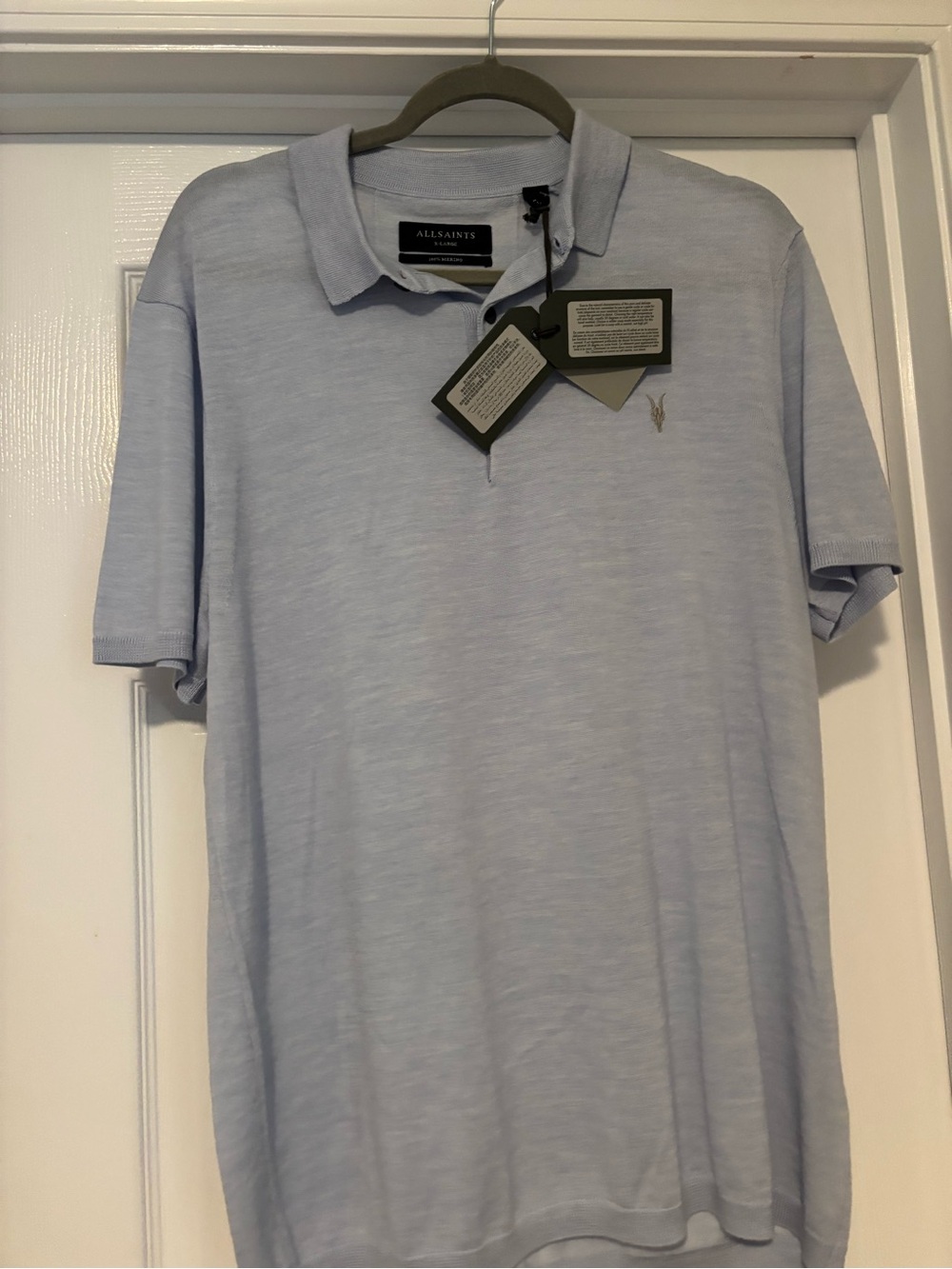All Saints Pale Blue Men's Polo Shirt